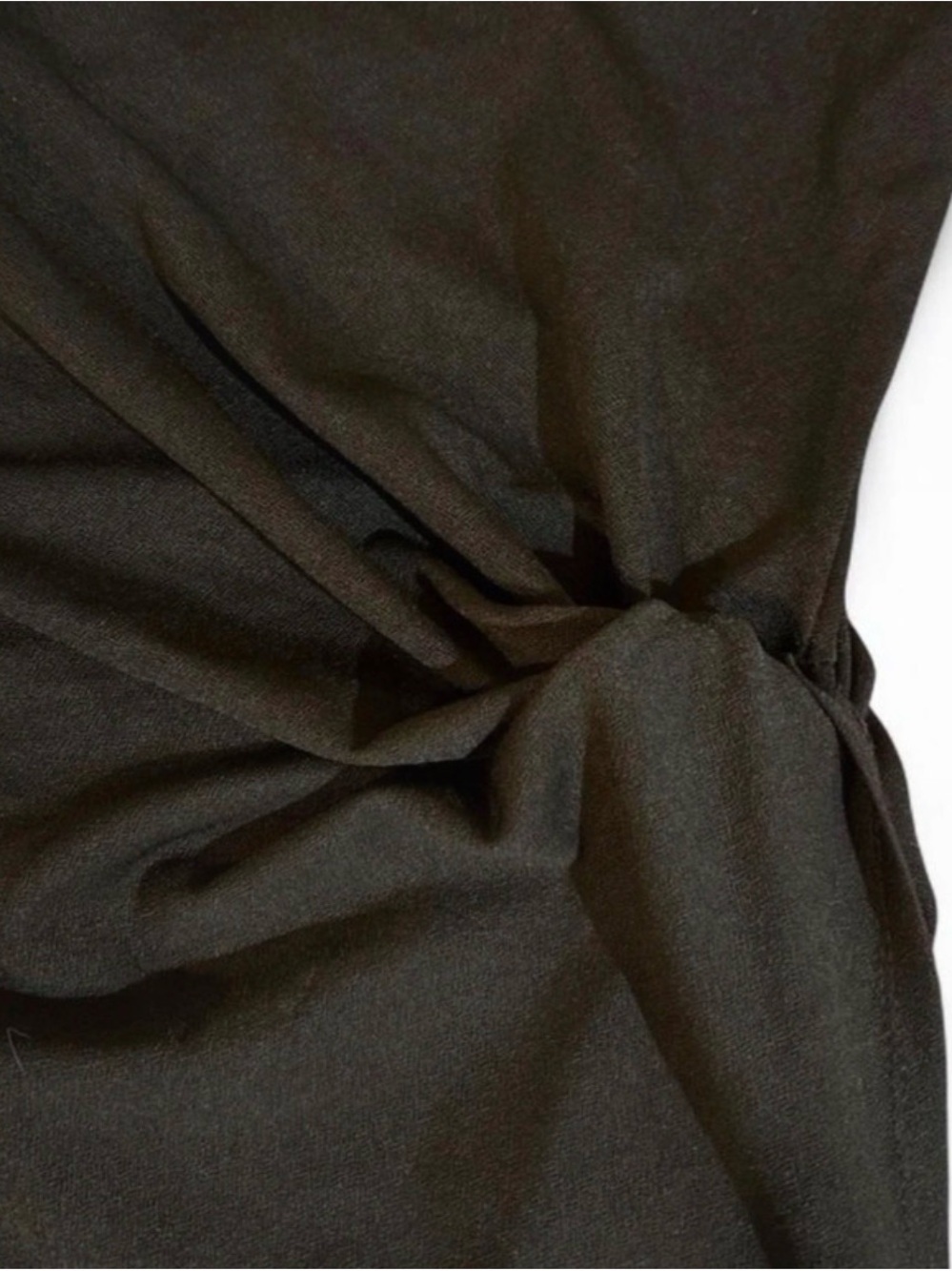Emerald Sundae Black Draped Midi Dress - Picture 6 of 9